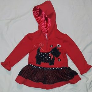 Girls 2T red hooded dress jacket